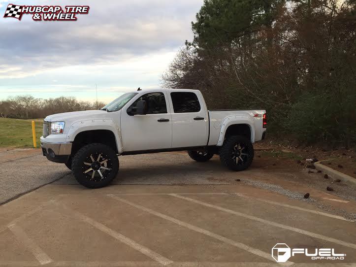 vehicle gallery/gmc sierra fuel maverick d537 0X0  Matte Black & Machined Face wheels and rims